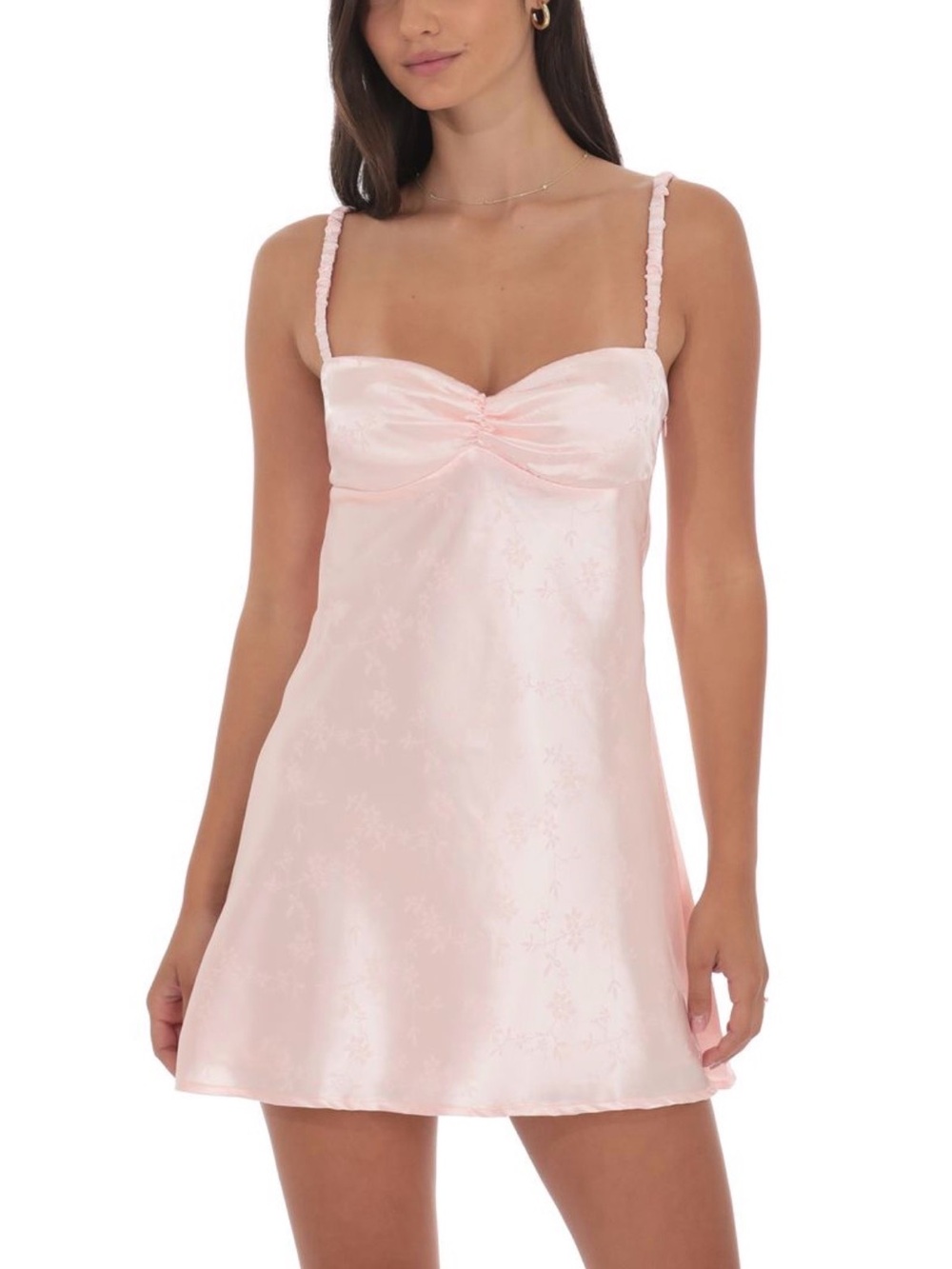 Lucy in the Sky Satin Pink Mini Dress